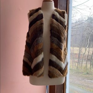 Faux fur sweater vest